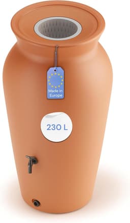 Regenwassertonne 400L — mit Deckel, Hahn und Siebeinlauf